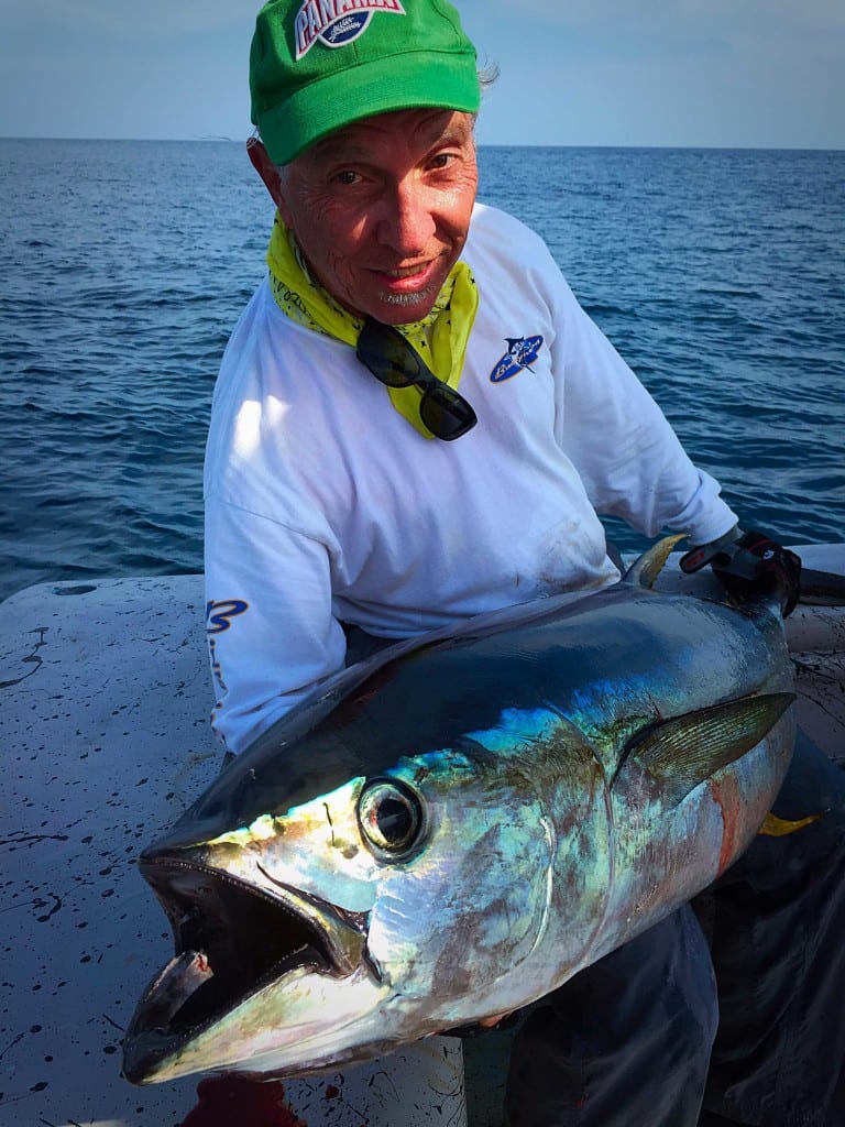 yellowfin tuna caught while offshore fishing Panama
