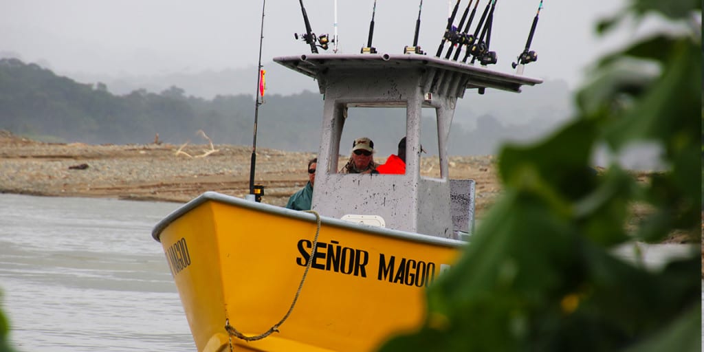señor magoo coming in the rio negro river after a long day of offshore fishing