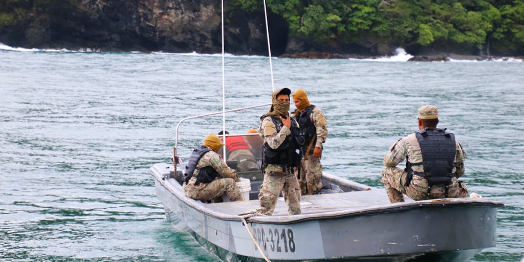 Panama mari time officials patrolling waters near punta naranjo