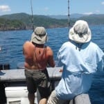 fish on for three anglers fishing tuna coast and coiba island