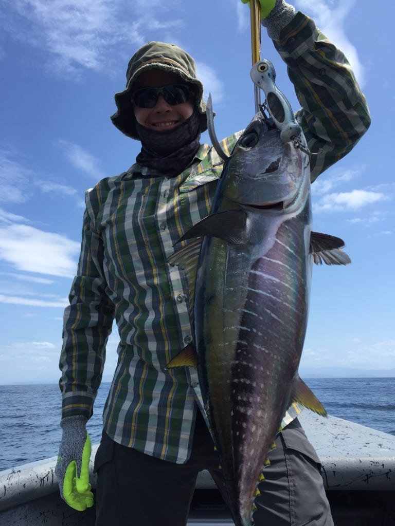 nice football sized tuna while fishing offshore in central america