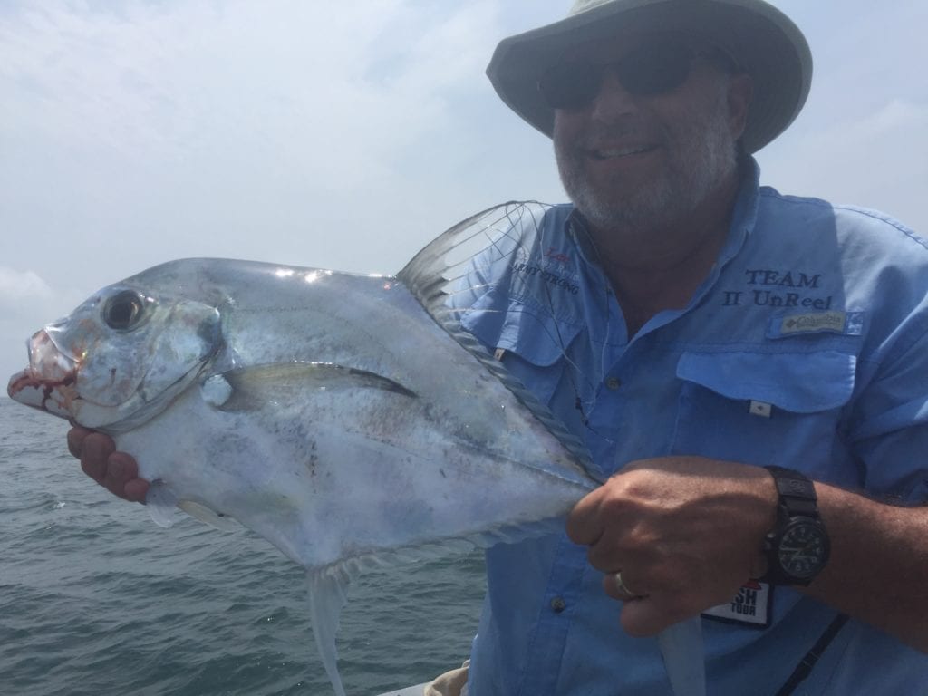 jack crevalli caught while fishing inshore near cebaco island using popping technique