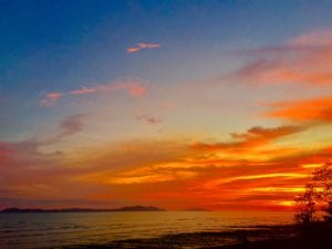sunset over cebaco island panama