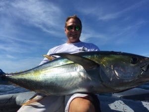 yellowfin tuna caught offshore fishing in panama near hannibal banks