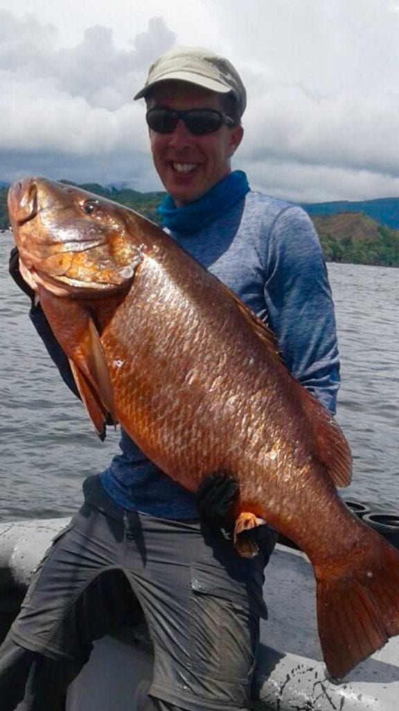 large grouper caught inshore fishing near cebaco bay