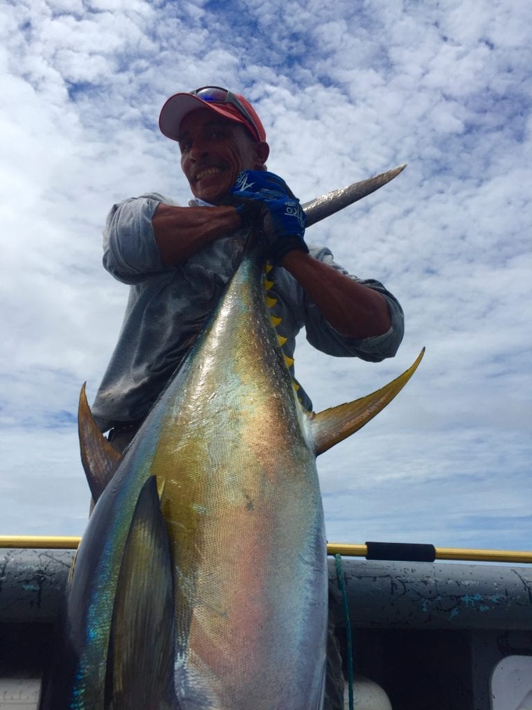 large tuna caught offshore fishing coiba island