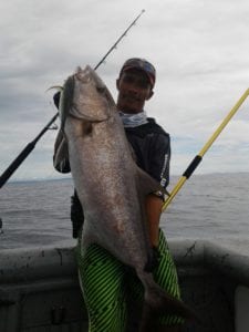 amber jack caught with live bait near the tuna coast panama