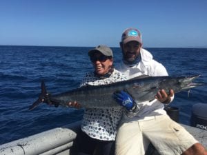 captain alex with guest and a nice wahoo caught near cebaco island panama while on panama fishing charter