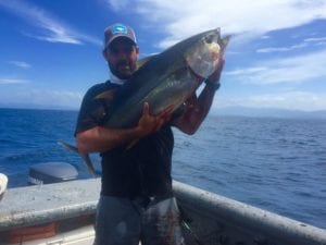 captain alex with tuna caught fishing tuna coast near cebaco island