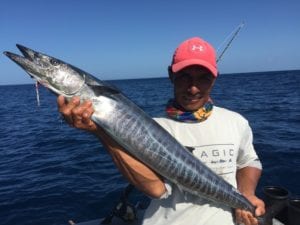 captain miguel with baracuda caught near coiba island panama