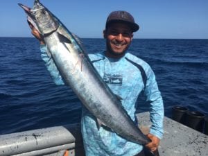 mate alexi with wahoo caught on the tuna coast of panama while on a panama fishing charter