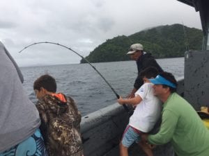 young angler fishing hard in panama