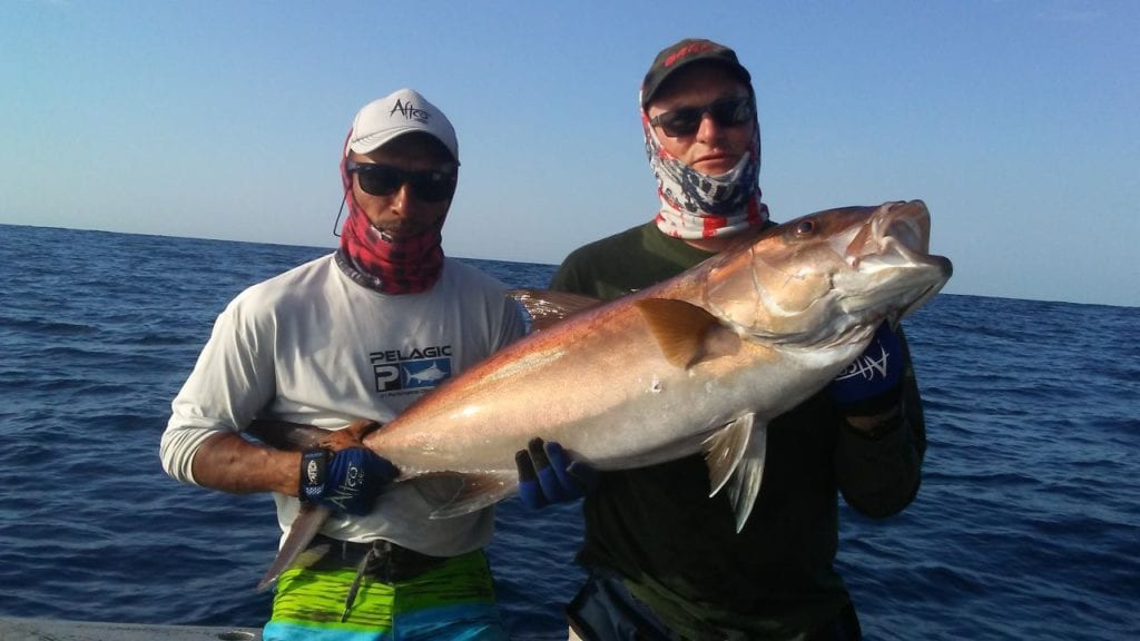 Pat with a nice fish caught while on his panama fishing vacation fishing the azuero peninsula