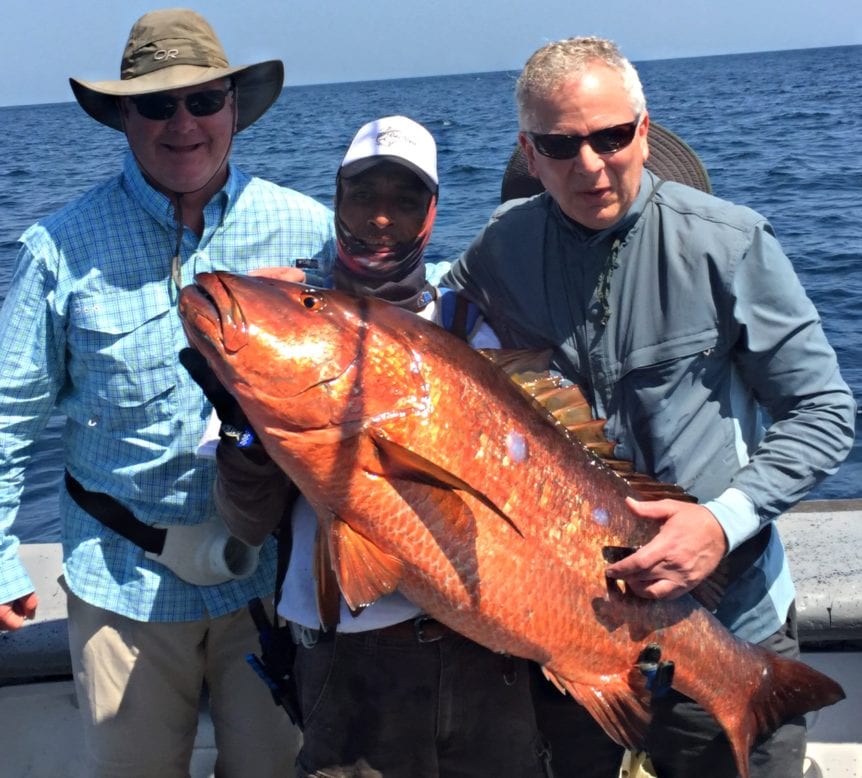 CAF group catches nice cubera snapper while on fishing vacation in Panama