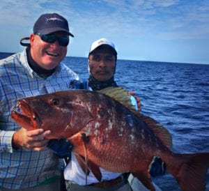 Craig catches his cubera snapper while fishing tuna coast of panama