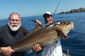 Mr. Miller with amberjack caught while fishing in Panama on day charter with el rio negro