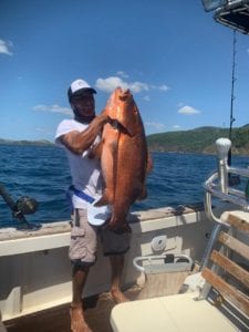 captain miguel with nice cubera snapper caught while fishing panama near cebaco island
