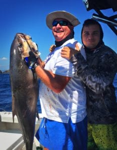 craig and robert morris caught nice amberjack while on fishing vacation to Panama