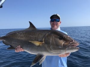freddy lands another amberjack while on a panama fishing vacation