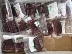 packaged tuna steaks by crew at el rio negro sport fishing lodge