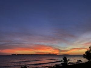 sunset over cebaco island fishing in panama