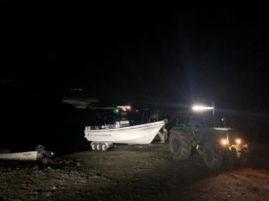 rio negro panama launching boat into river with tractor